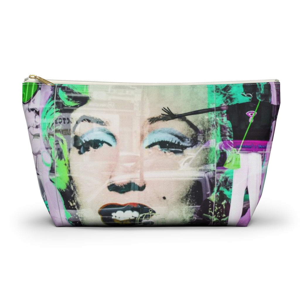 Marilyn Monroe Cosmetic Pouch w T-bottom, Accessory Pouch, Graffiti Reflection