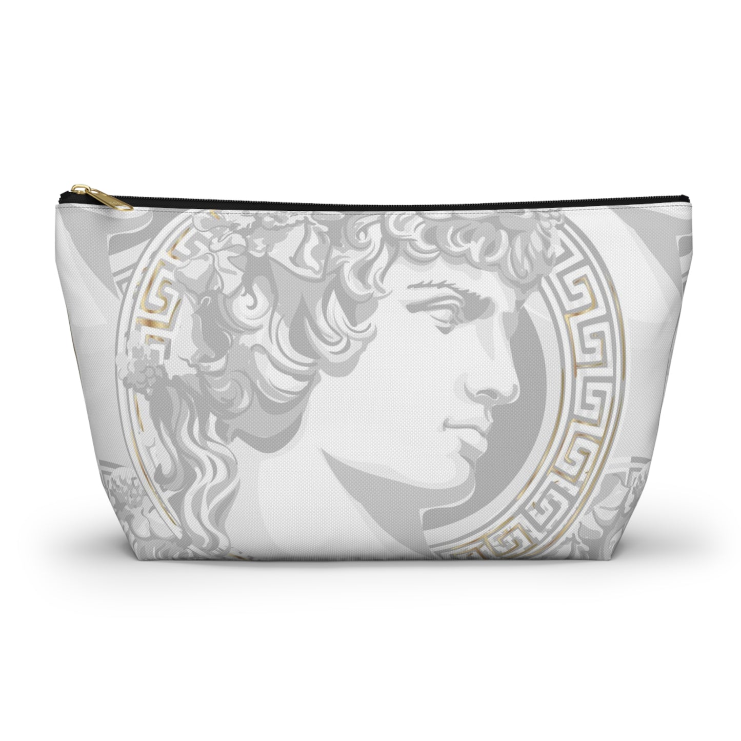 Greek God Antinous Cosmetic Pouch w T-bottom, Accessory Pouch - Greek God Makeup Bag, Roman Empire Cosmetic Pouch