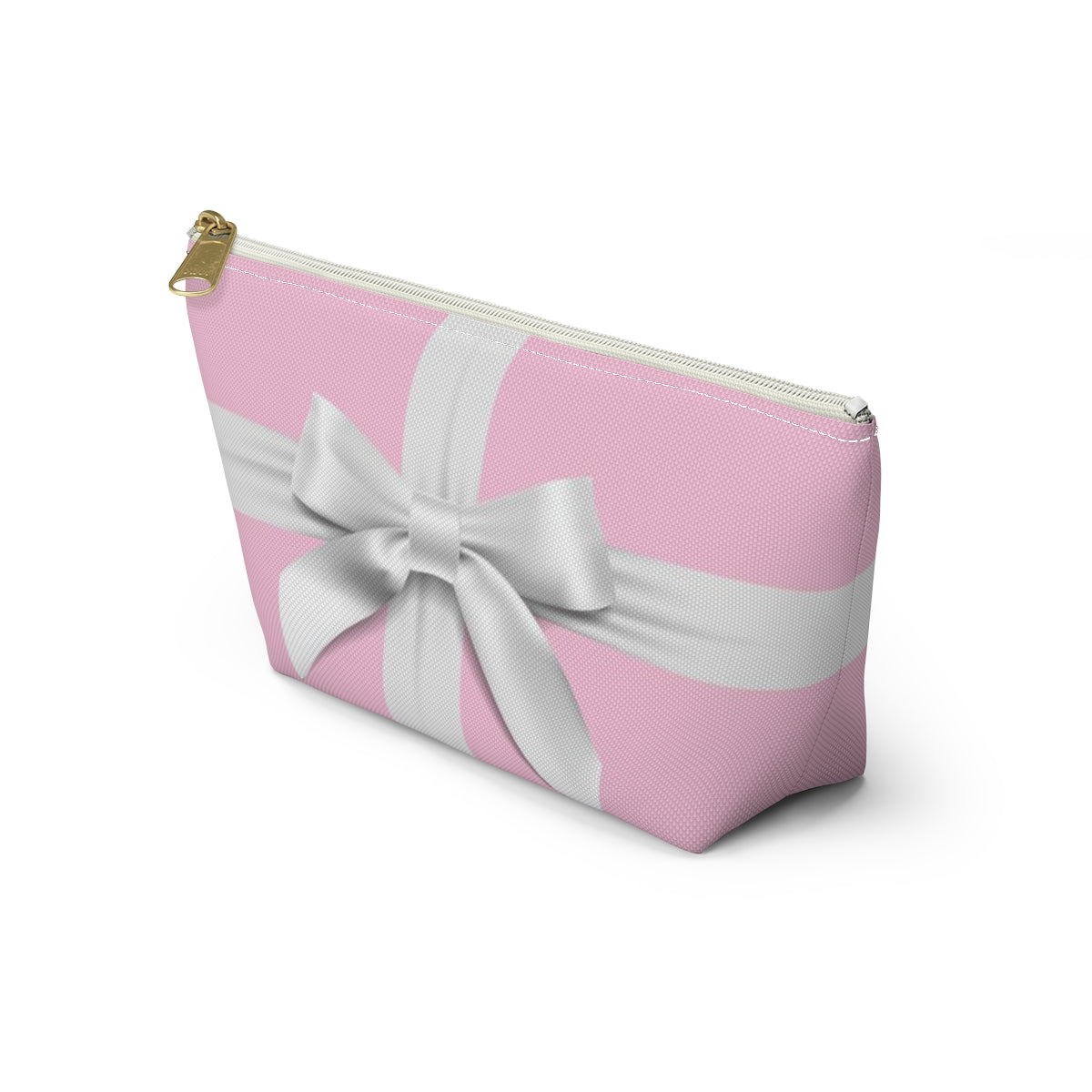 Little Pink Box Cosmetic Pouch w T-bottom, Accessory Pouch