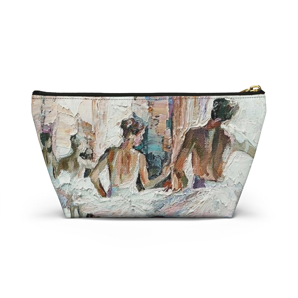 Ballerina Cosmetic Pouch w T-bottom, Accessory Pouch, Ballet Oil Painting