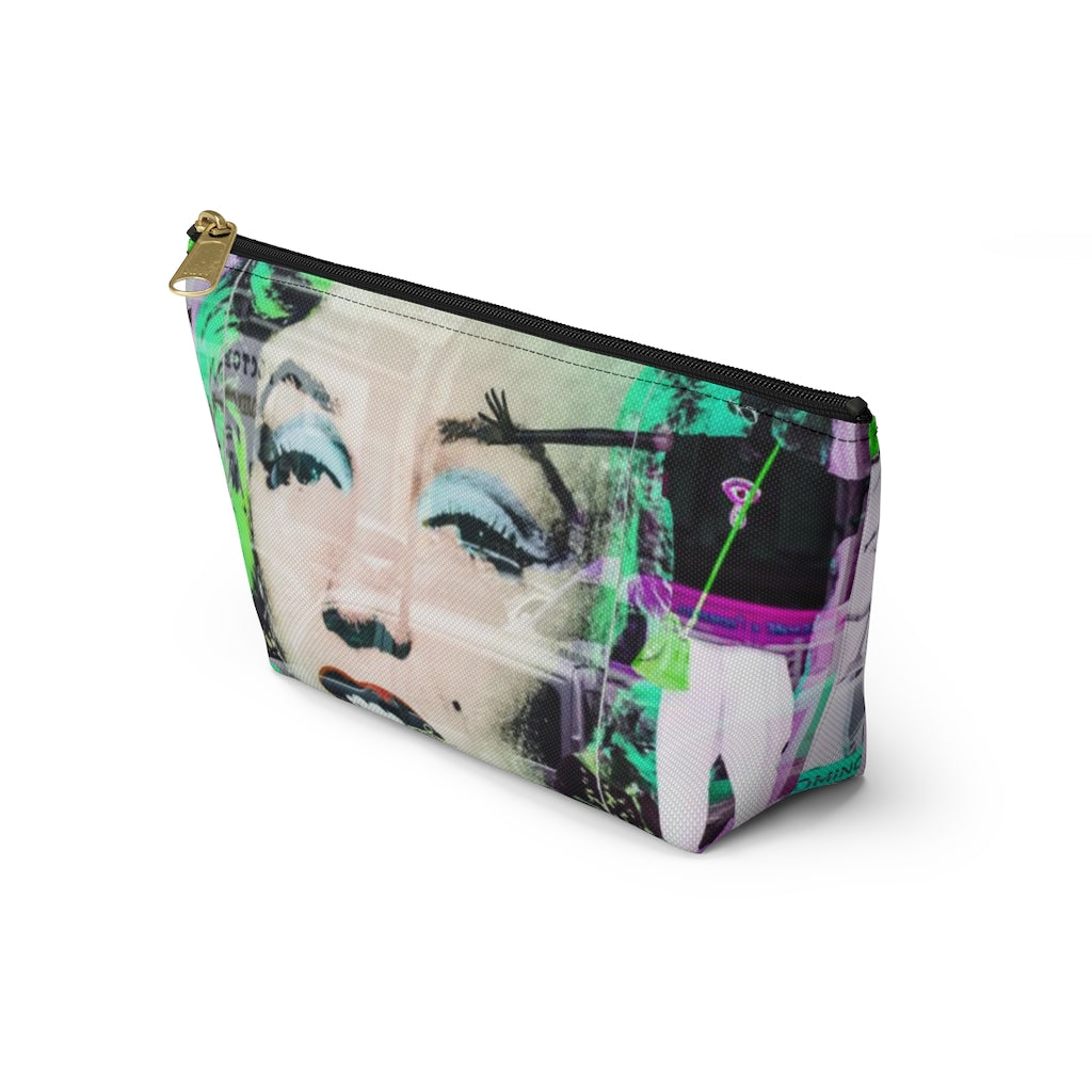 Marilyn Monroe Cosmetic Pouch w T-bottom, Accessory Pouch, Graffiti Reflection