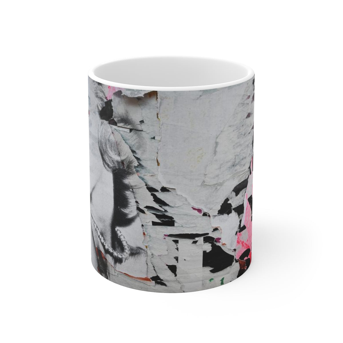 Marilyn Monroe Mug 11oz, Torn Poster Pink