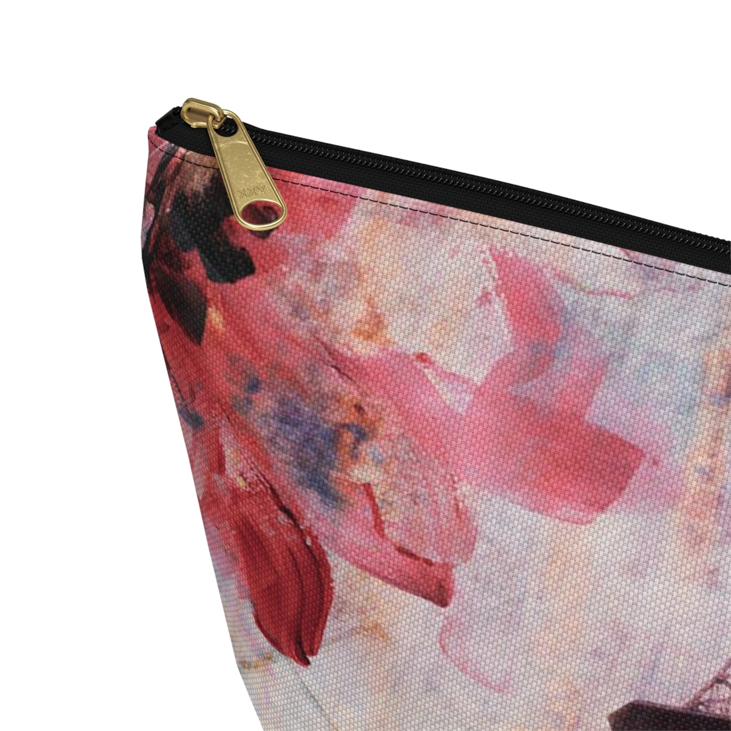 Eiffel Tower Cosmetic Pouch w T-bottom, Accessory Pouch - Paris Abstract Flower