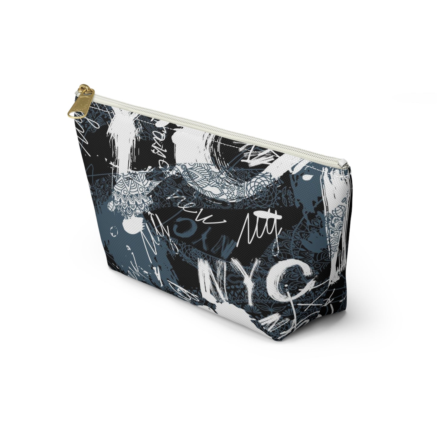 Urban Street Art Cosmetic Pouch w T-bottom, Accessory Pouch - Torn Poster Street Art Makeup Bag - New NYC Bag