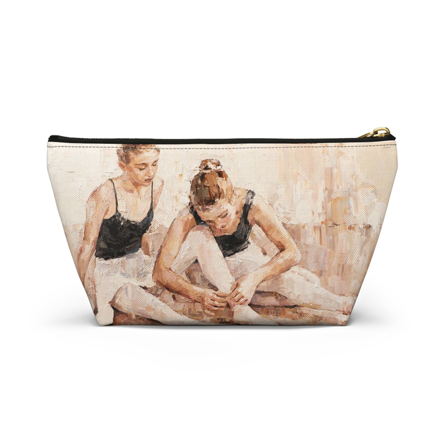 Ballet Cosmetic Pouch w T-bottom, Accessory Pouch - Ballerina Sisters Oil Painting