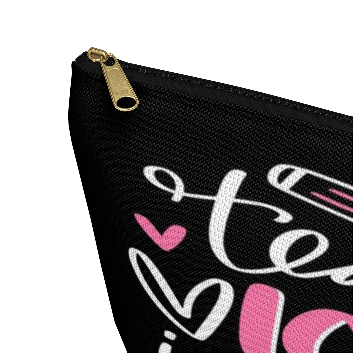 Teach Love Inspire Cosmetic Pouch w T-bottom, Accessory Pouch, Pink