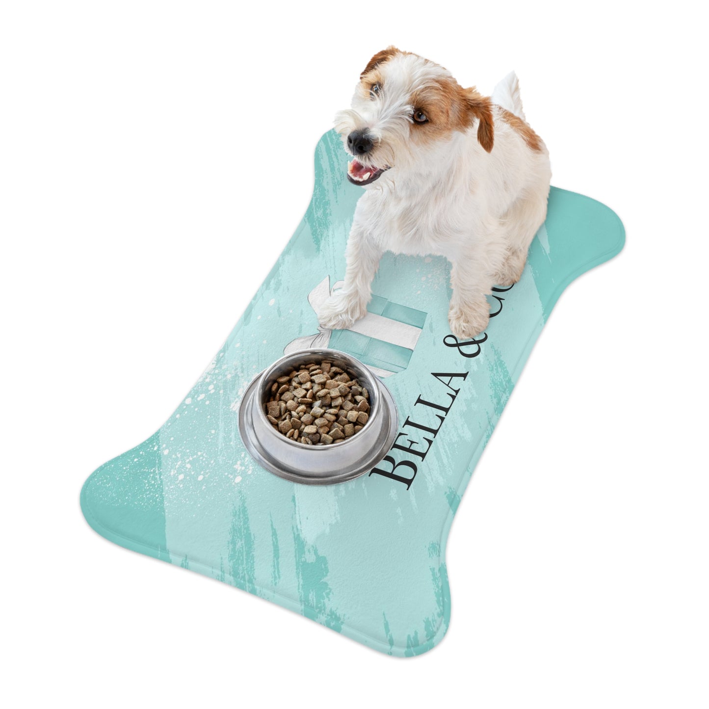 Personalized Pet Name Mat - Pet Feeding Mats - Little Blue Box Name and Co.