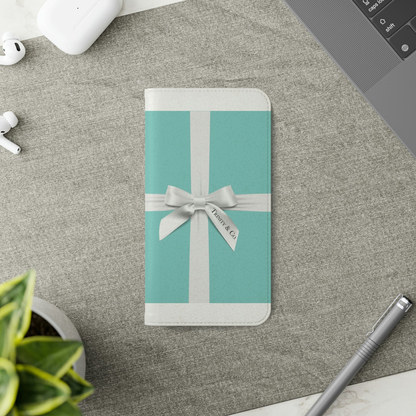 Little Blue Box Phone Case, Custom Personalized Folio Phone Case, Smart Phone Folding Case, Breakfast at Tiffany Inspired Phone Case