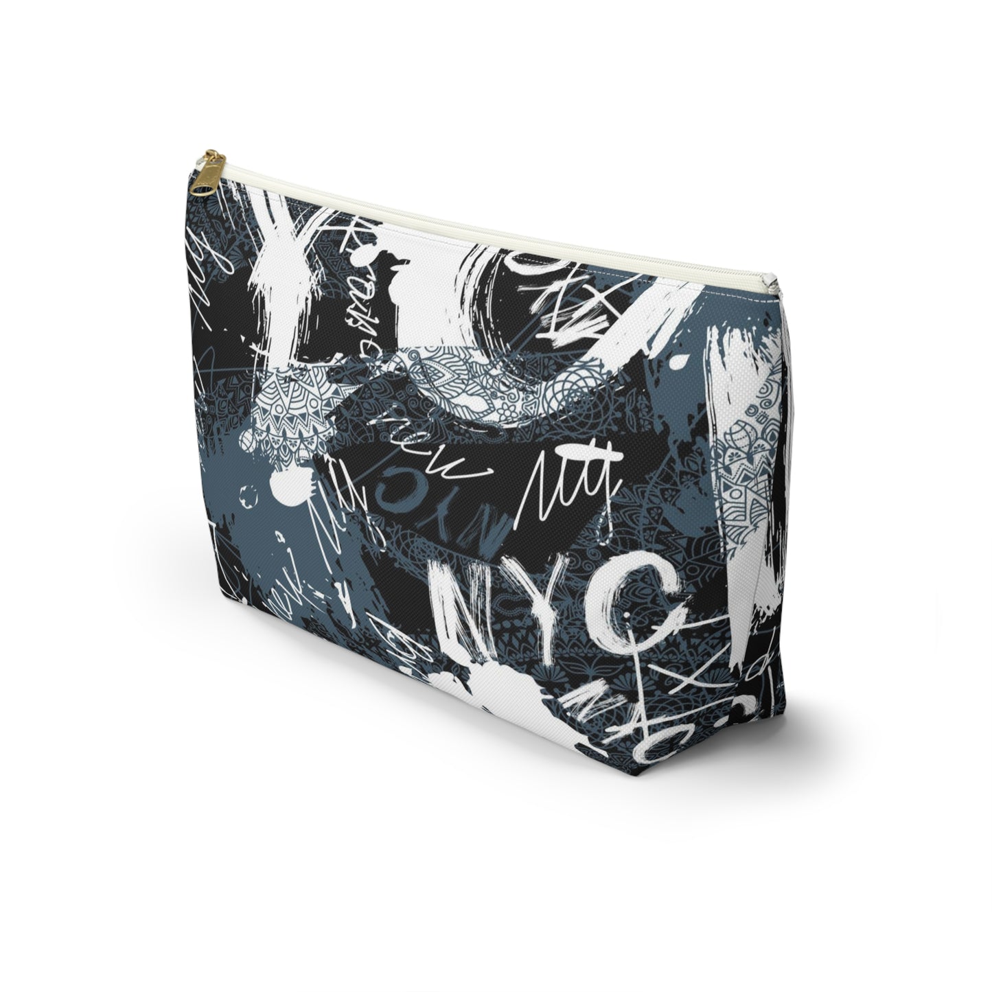 Urban Street Art Cosmetic Pouch w T-bottom, Accessory Pouch - Torn Poster Street Art Makeup Bag - New NYC Bag