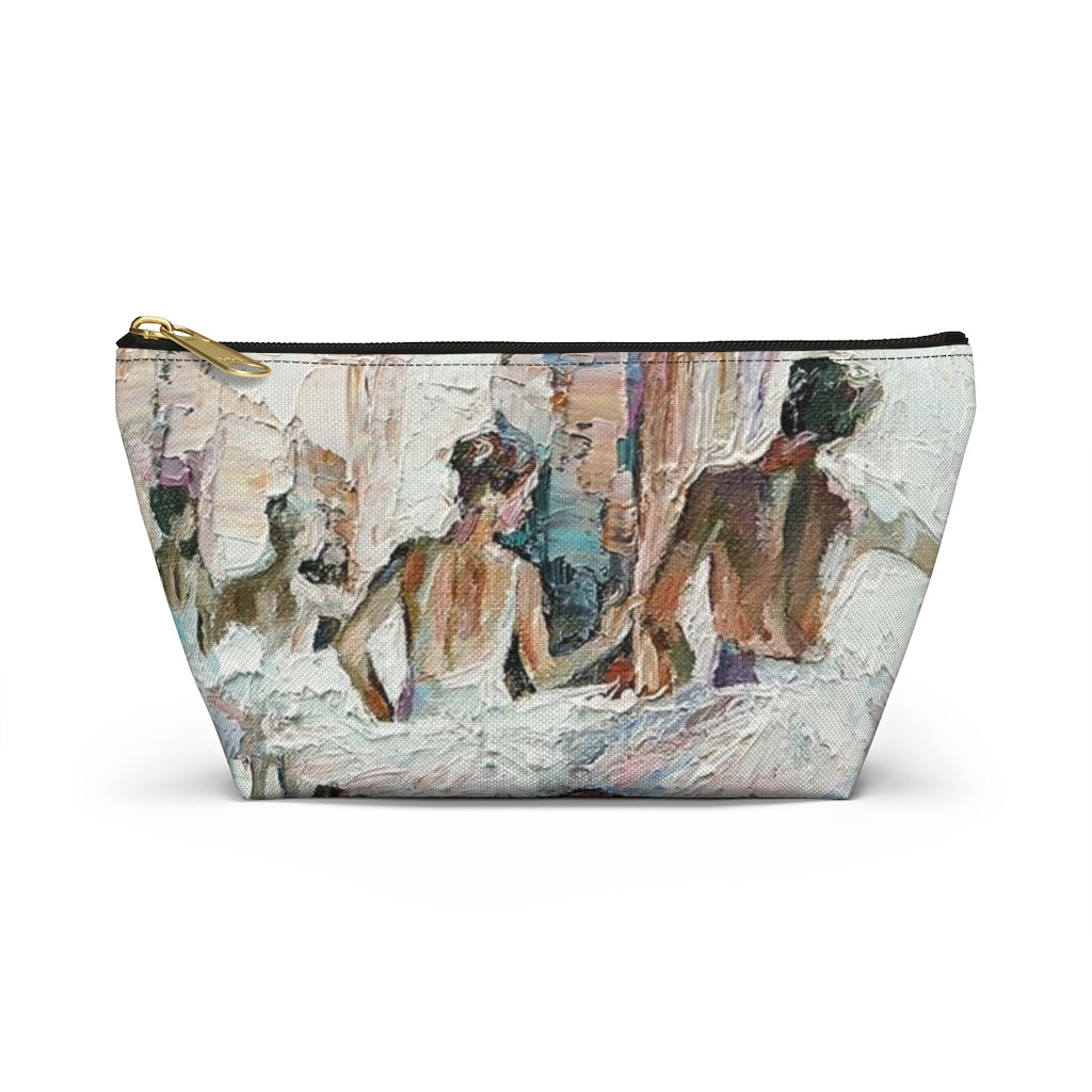 Ballerina Cosmetic Pouch w T-bottom, Accessory Pouch, Ballet Oil Painting