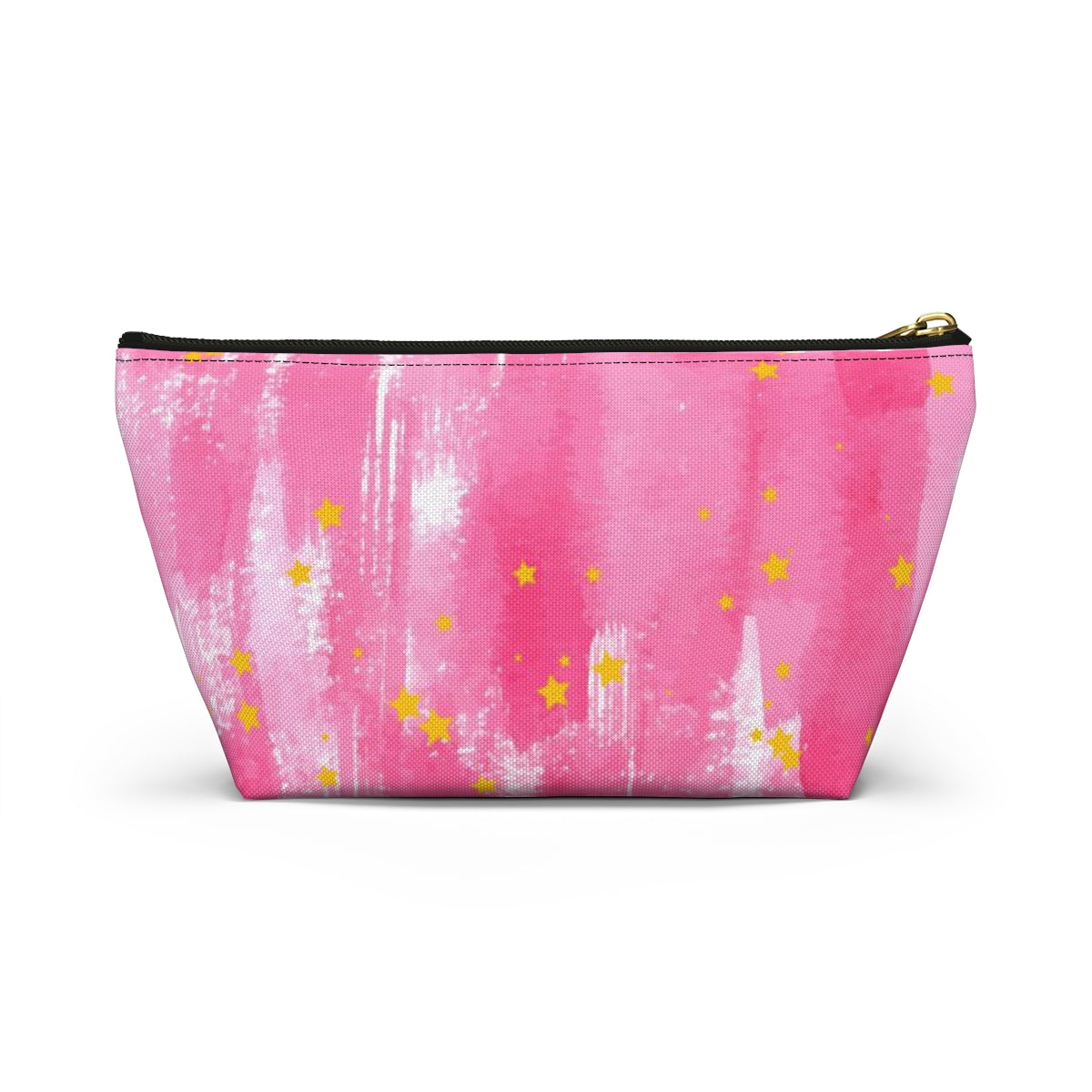 You are the Best Teacher Cosmetic Pouch w T-bottom, Accessory Pouch, Pink with Gold Stars