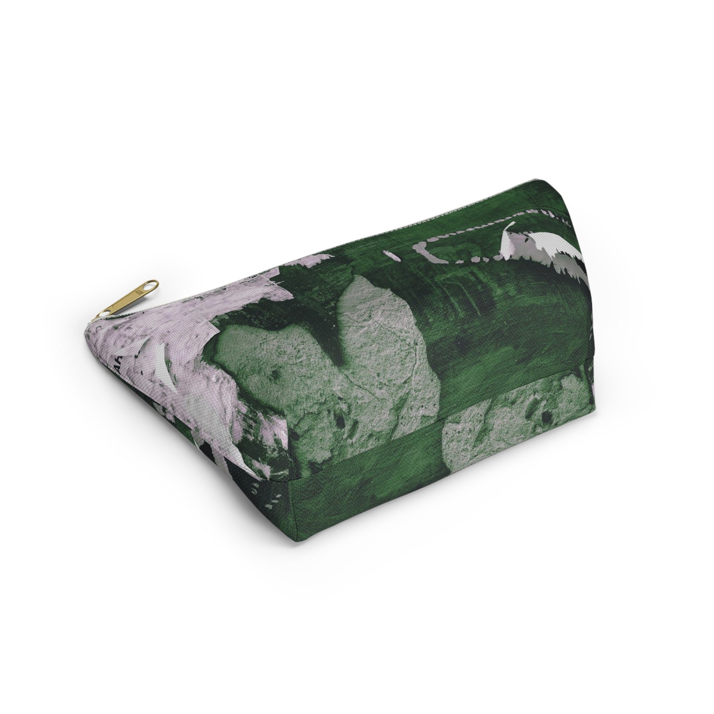 Urban Street Art Cosmetic Pouch w T-bottom, Accessory Pouch - Torn Poster Street Art Makeup Bag - Emerald Bag 9