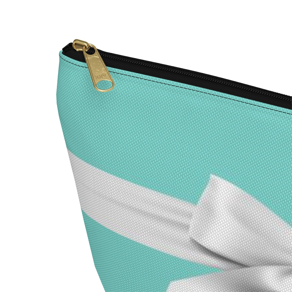 Little Blue Box Cosmetic Pouch w T-bottom, Accessory Pouch