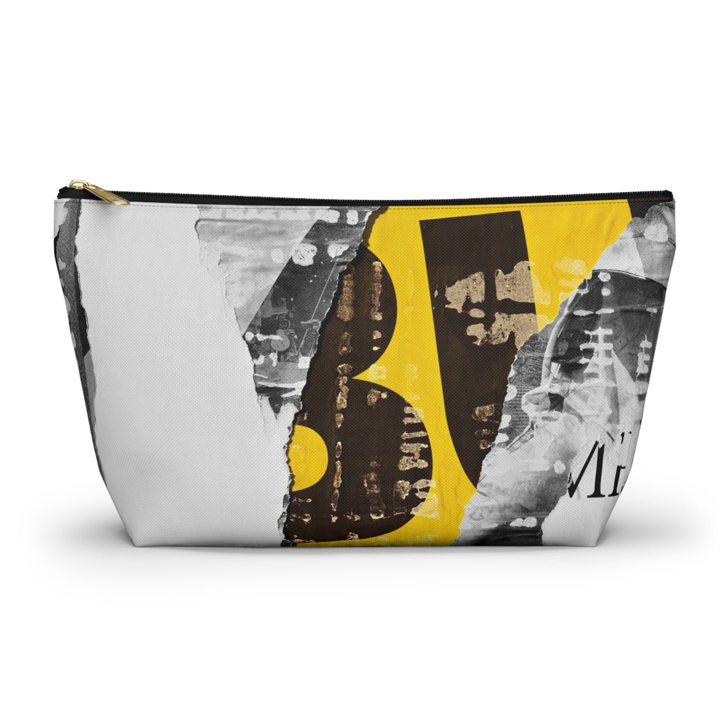 Urban Street Art Cosmetic Pouch w T-bottom, Accessory Pouch - Torn Poster Street Art Makeup Bag - BUS Bag 8