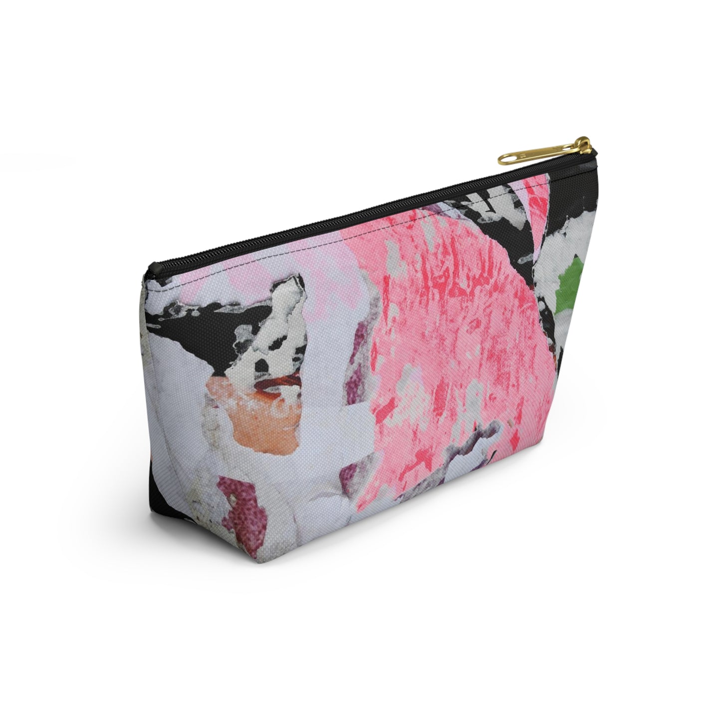 Urban Street Art Cosmetic Pouch w T-bottom, Accessory Pouch - Torn Poster Street Art Makeup Bag - Colormax Bag 6