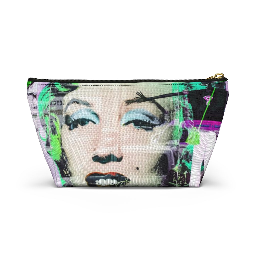 Marilyn Monroe Cosmetic Pouch w T-bottom, Accessory Pouch, Graffiti Reflection