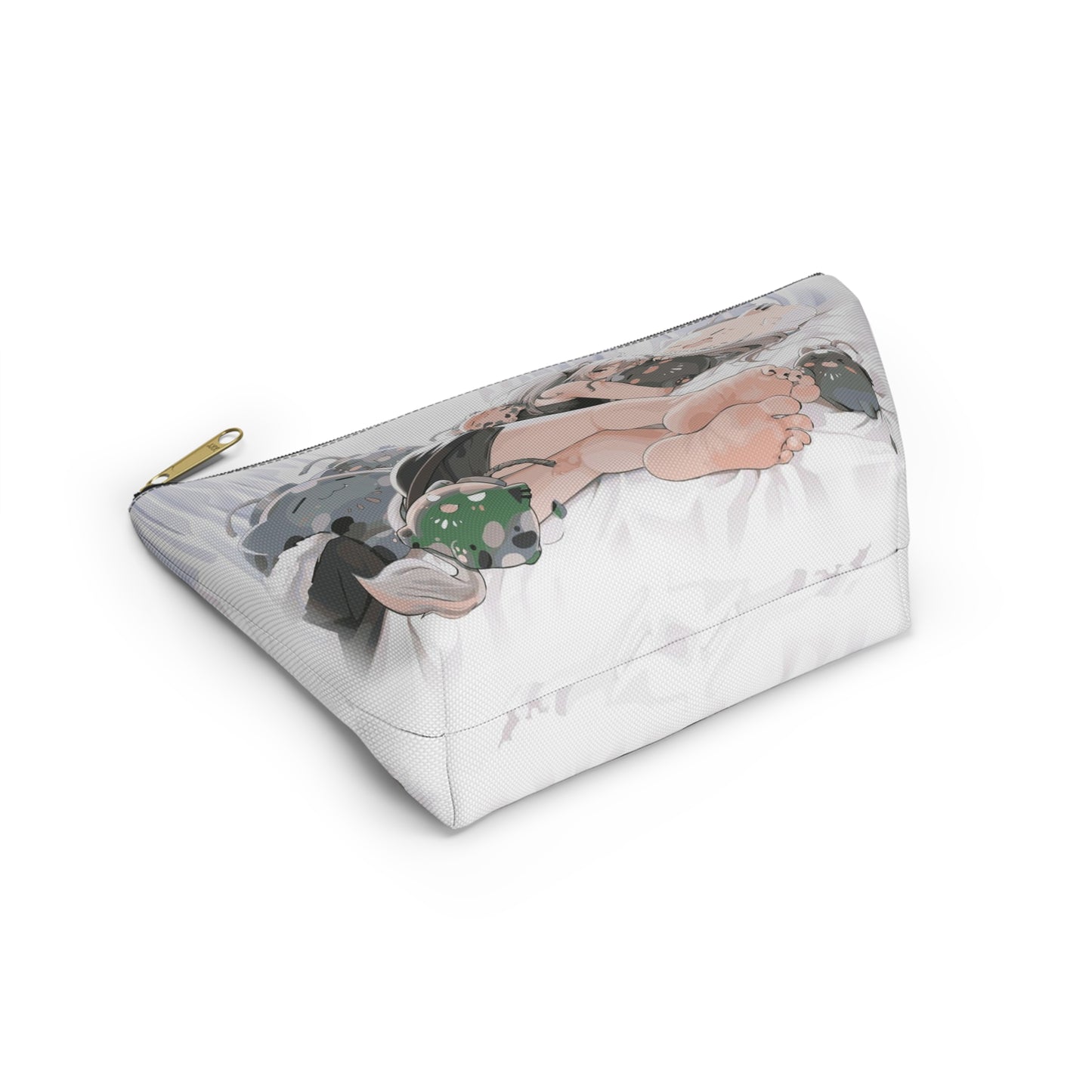 Anime Girl Cosmetic Pouch w T-bottom, Accessory Pouch, Anime Makeup Bag