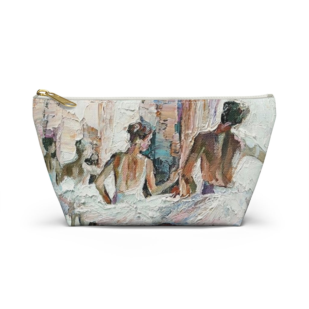 Ballerina Cosmetic Pouch w T-bottom, Accessory Pouch, Ballet Oil Painting