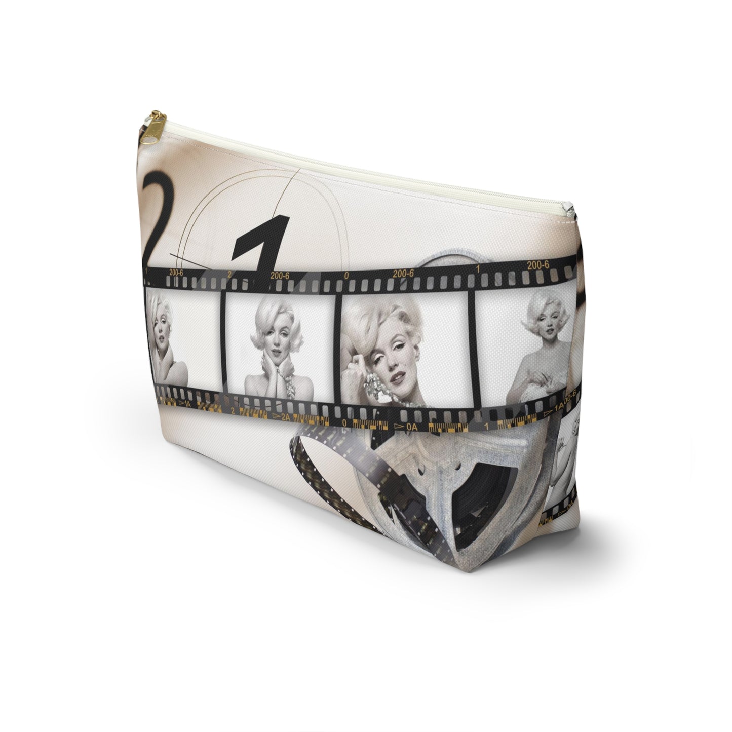 Marilyn Monroe Cosmetic Pouch w T-bottom, Accessory Pouch - Marilyn on Film Makeup Bag