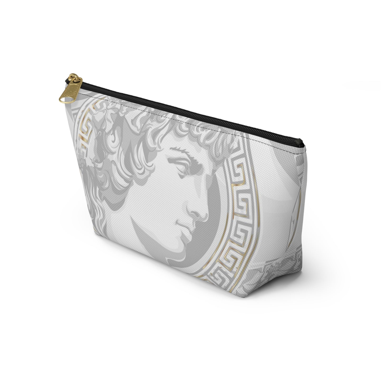 Greek God Antinous Cosmetic Pouch w T-bottom, Accessory Pouch - Greek God Makeup Bag, Roman Empire Cosmetic Pouch