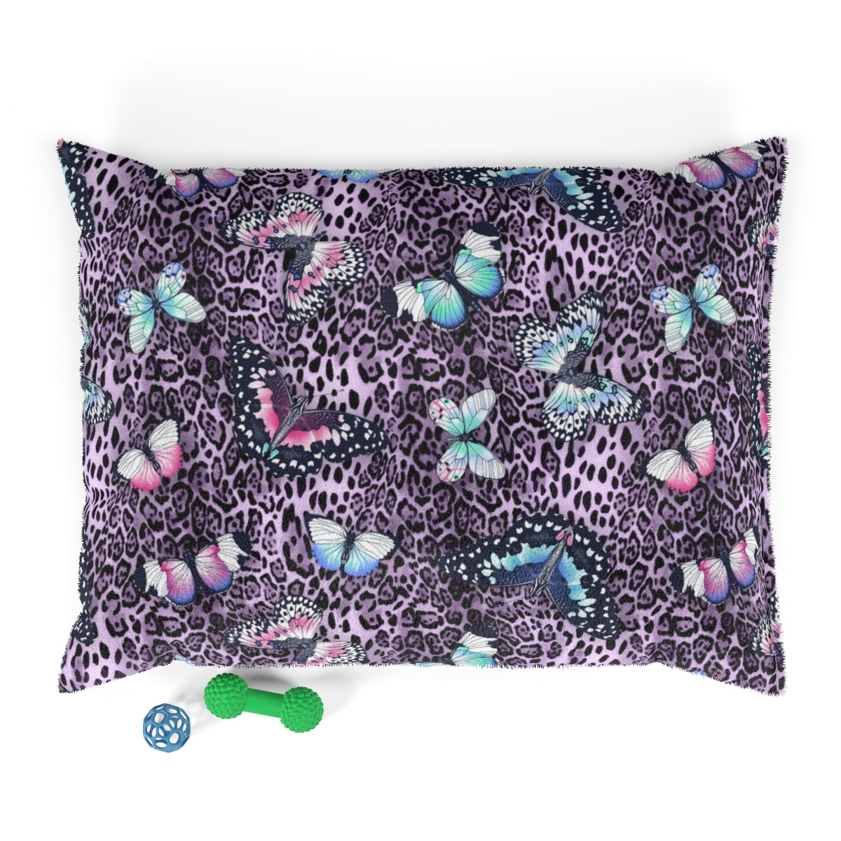 Custom Personalized Purple Leopard Butterfly Pet Bed / Dog Bed - Leopard Butterfly Print