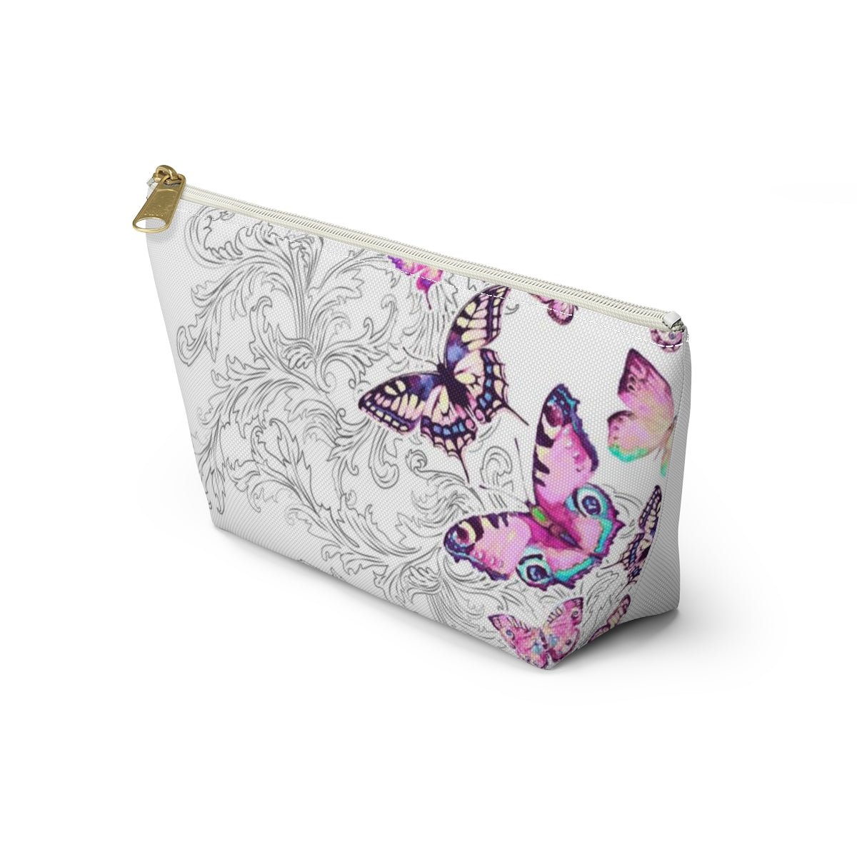 Butterfly Pouch w T-bottom, Accessory Pouch - Scroll