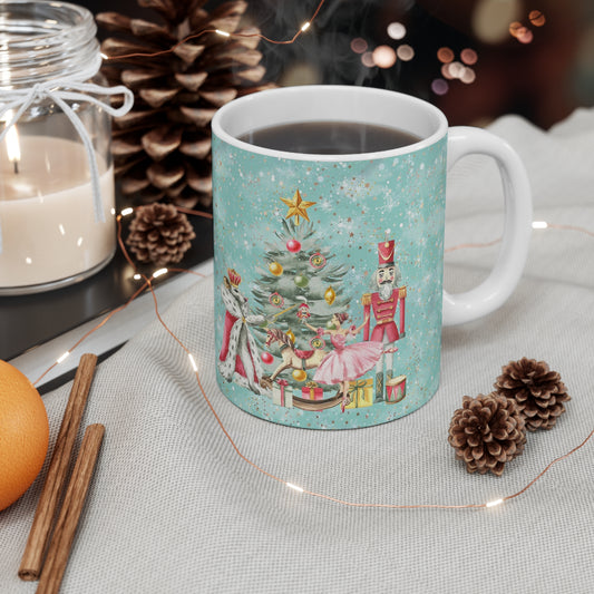 Personalized Nutcracker Mug 11oz - Blue Green Snowflake Nutcracker Ballet Mug