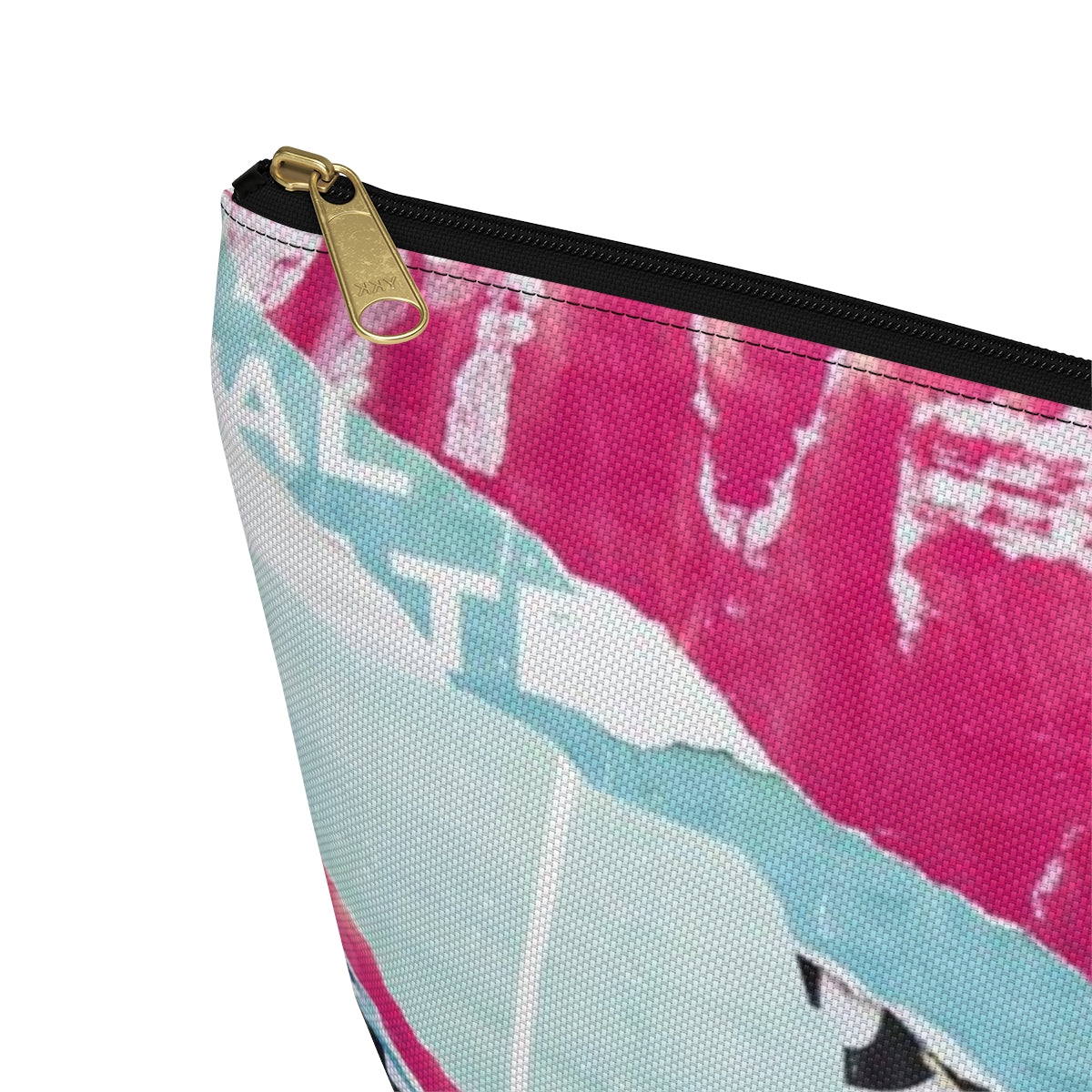 Abstract Cosmetic Pouch w T-bottom, Accessory Pouch,  Pink and Blue, Abstract Poster