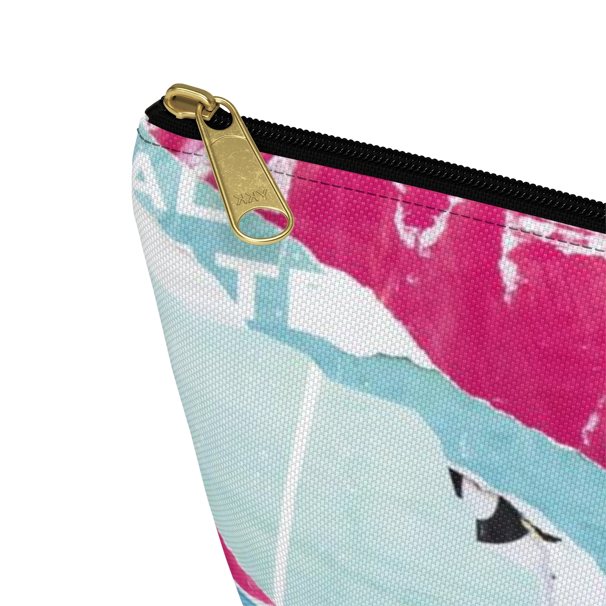 Abstract Cosmetic Pouch w T-bottom, Accessory Pouch,  Pink and Blue, Abstract Poster