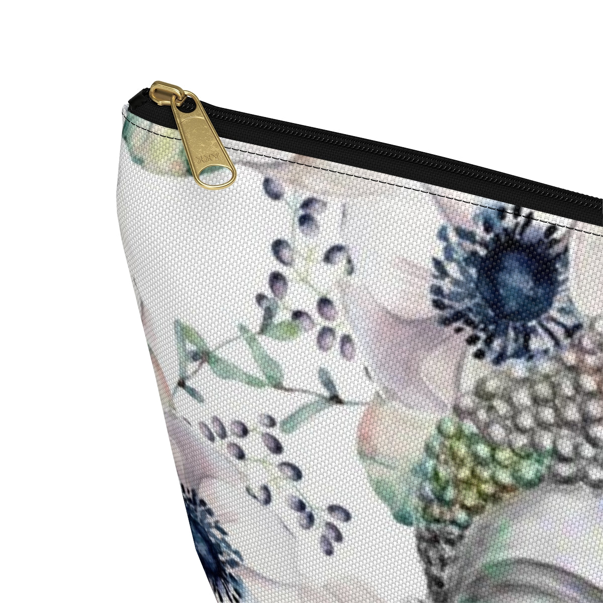 Buddha Cosmetic Pouch w T-bottom, Accessory Pouch - Buddha Flower