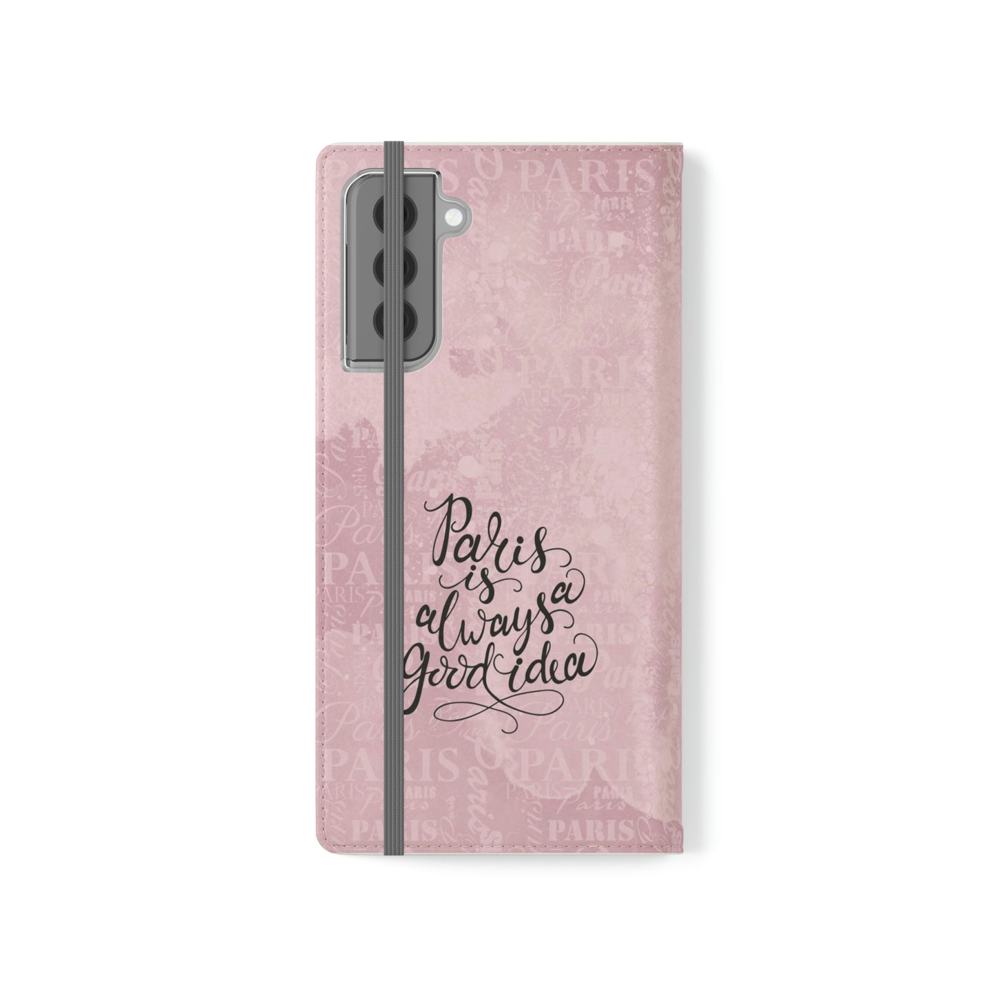 Audrey Hepburn Phone Case, Pink Paris Folio Phone Case, Paris is Always a Good Idea Smart Phone Folding Case