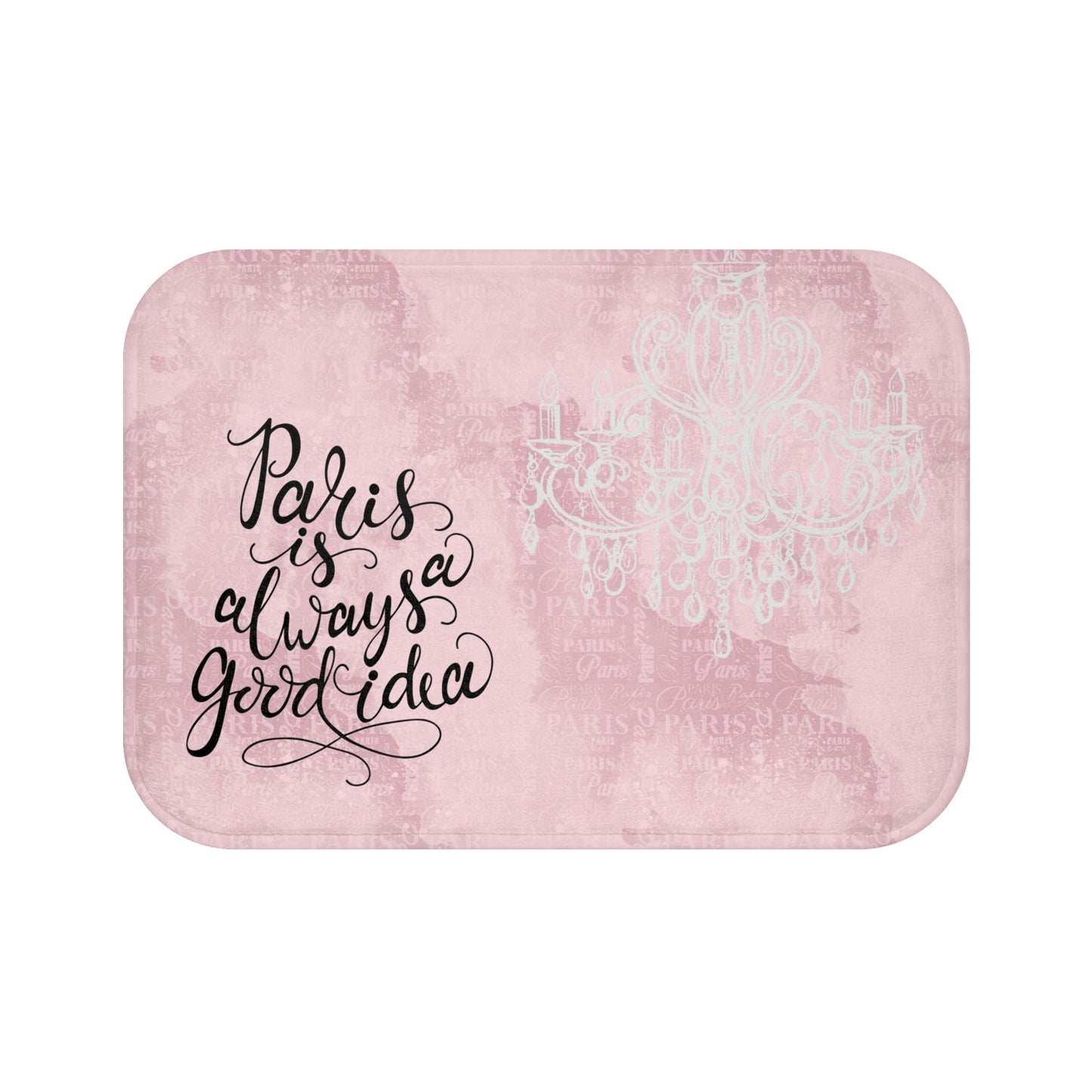 Audrey Hepburn Bath Mat - Pink Paris Floor Mat - Paris is Always a Good Idea Bathroom Shower Mat