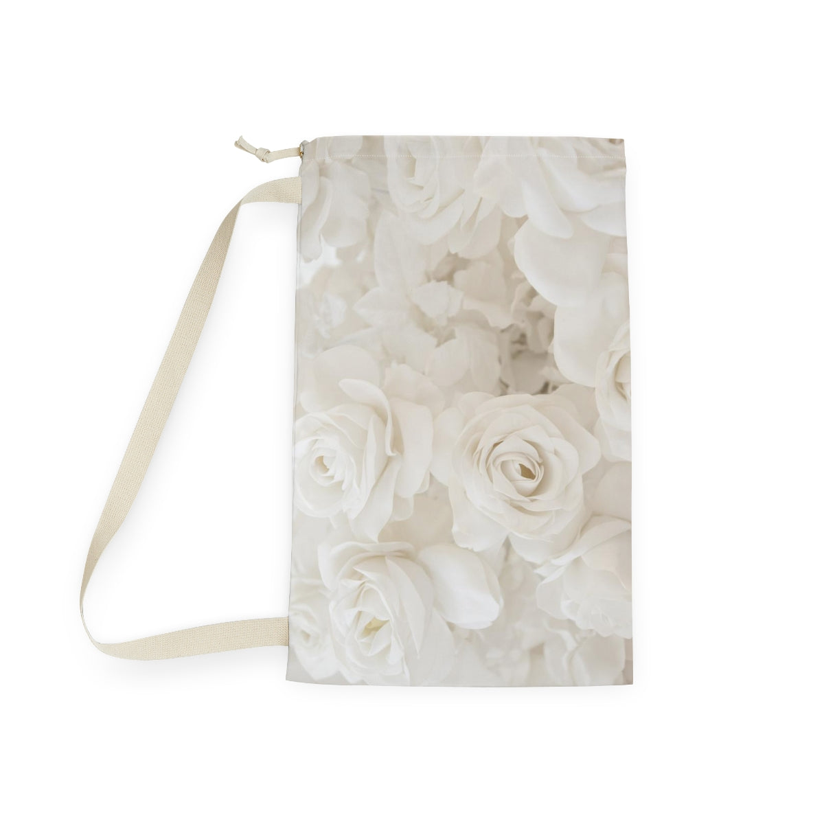 Cream Rose Laundry Bag, Laundry Sack, Santa Sack, Dust Bag, Gift Bag - Off White Roses