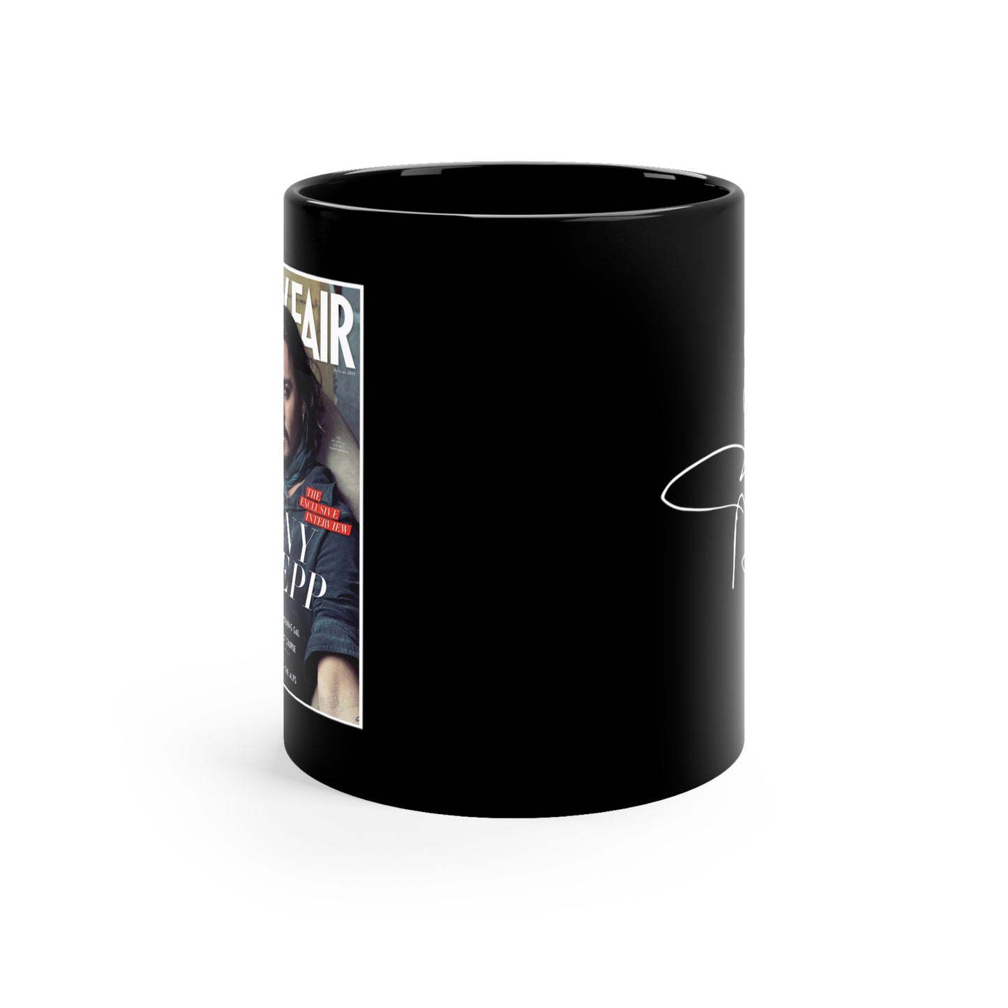 Johnny Depp VANITY FAIR Mug - 11oz Black Mug - Johnny Depp Autograph 2