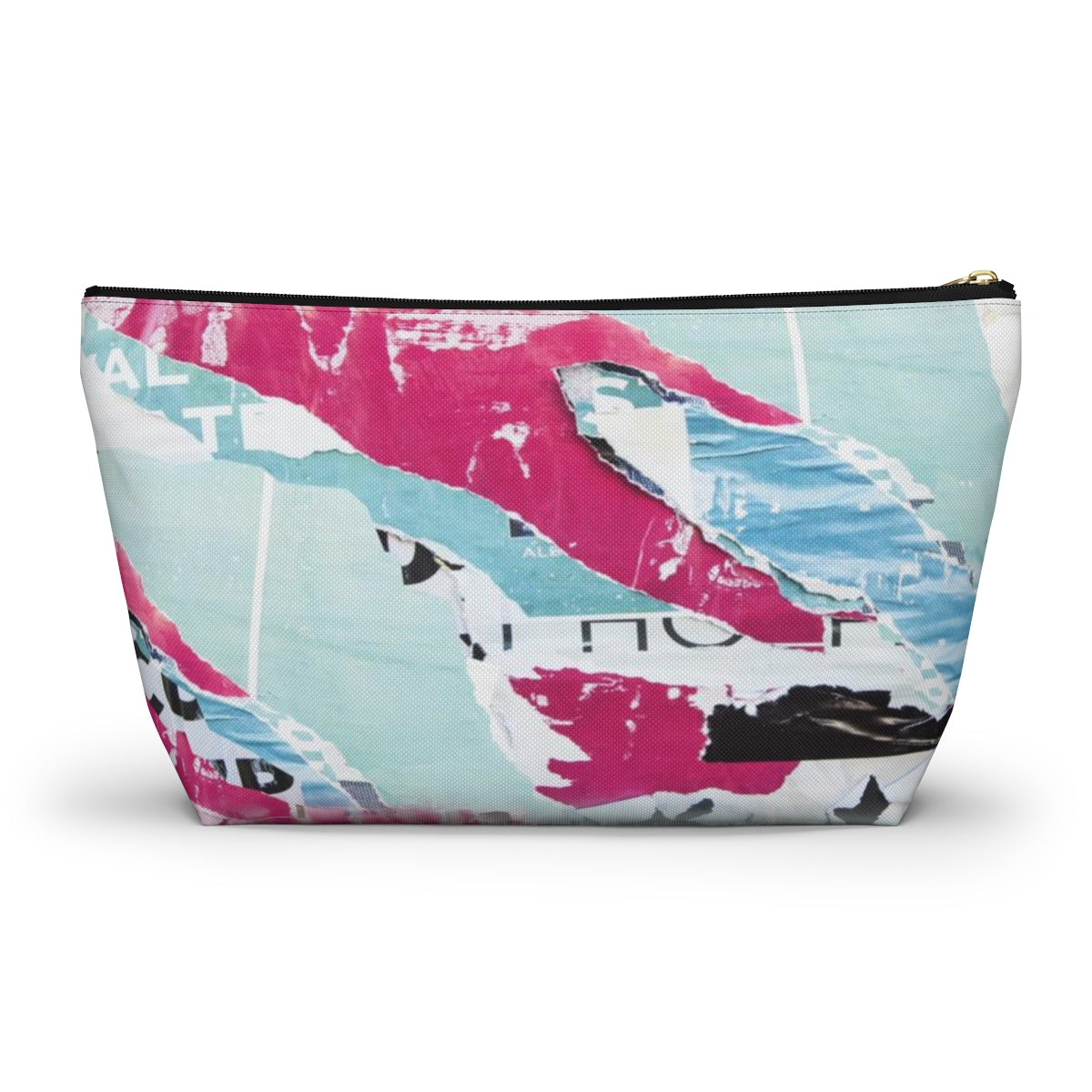 Abstract Cosmetic Pouch w T-bottom, Accessory Pouch,  Pink and Blue, Abstract Poster