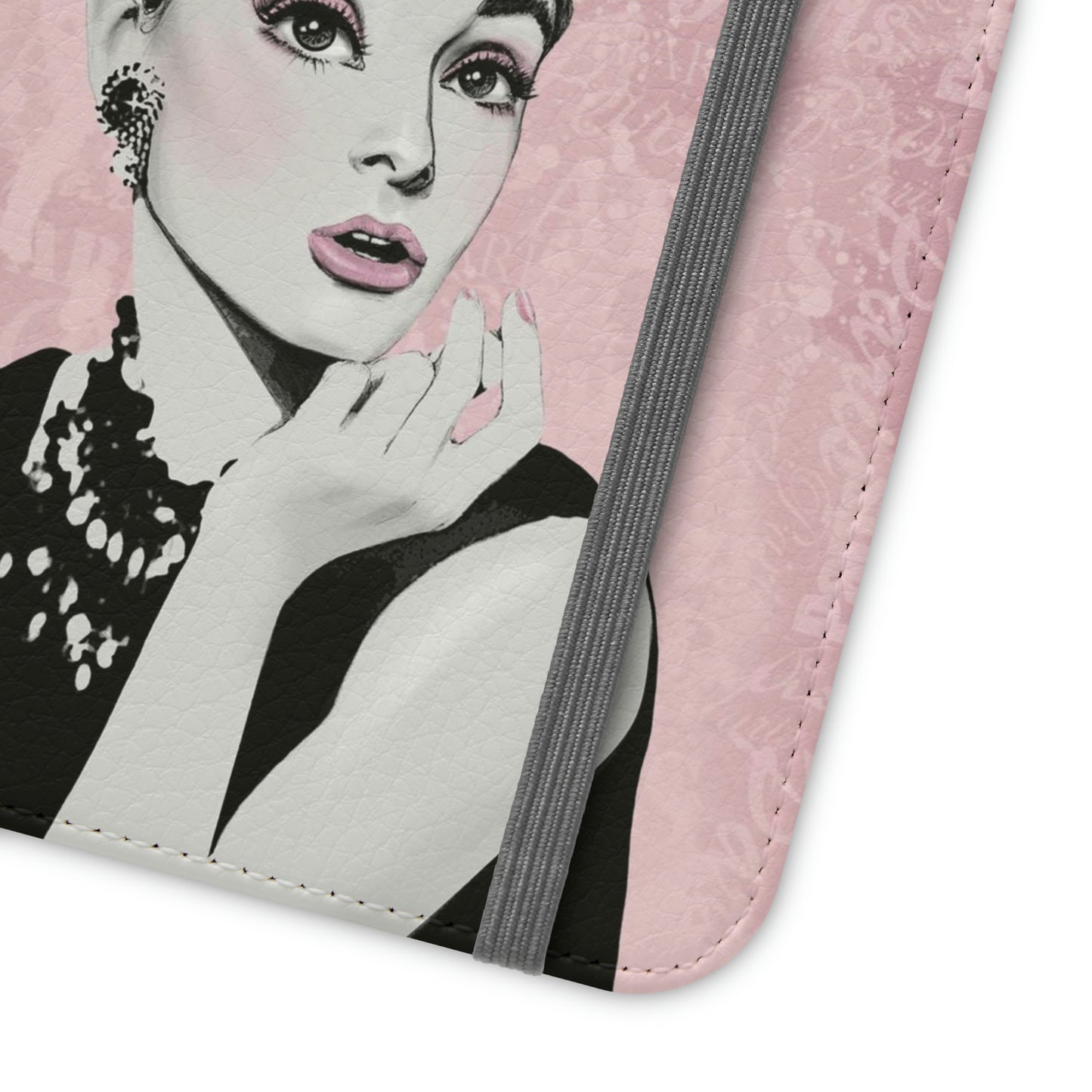 Audrey Hepburn Phone Case, Pink Paris Folio Phone Case, Paris is Always a Good Idea Smart Phone Folding Case