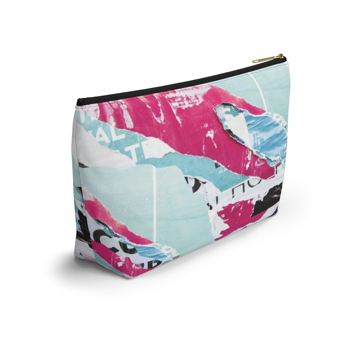 Abstract Cosmetic Pouch w T-bottom, Accessory Pouch,  Pink and Blue, Abstract Poster