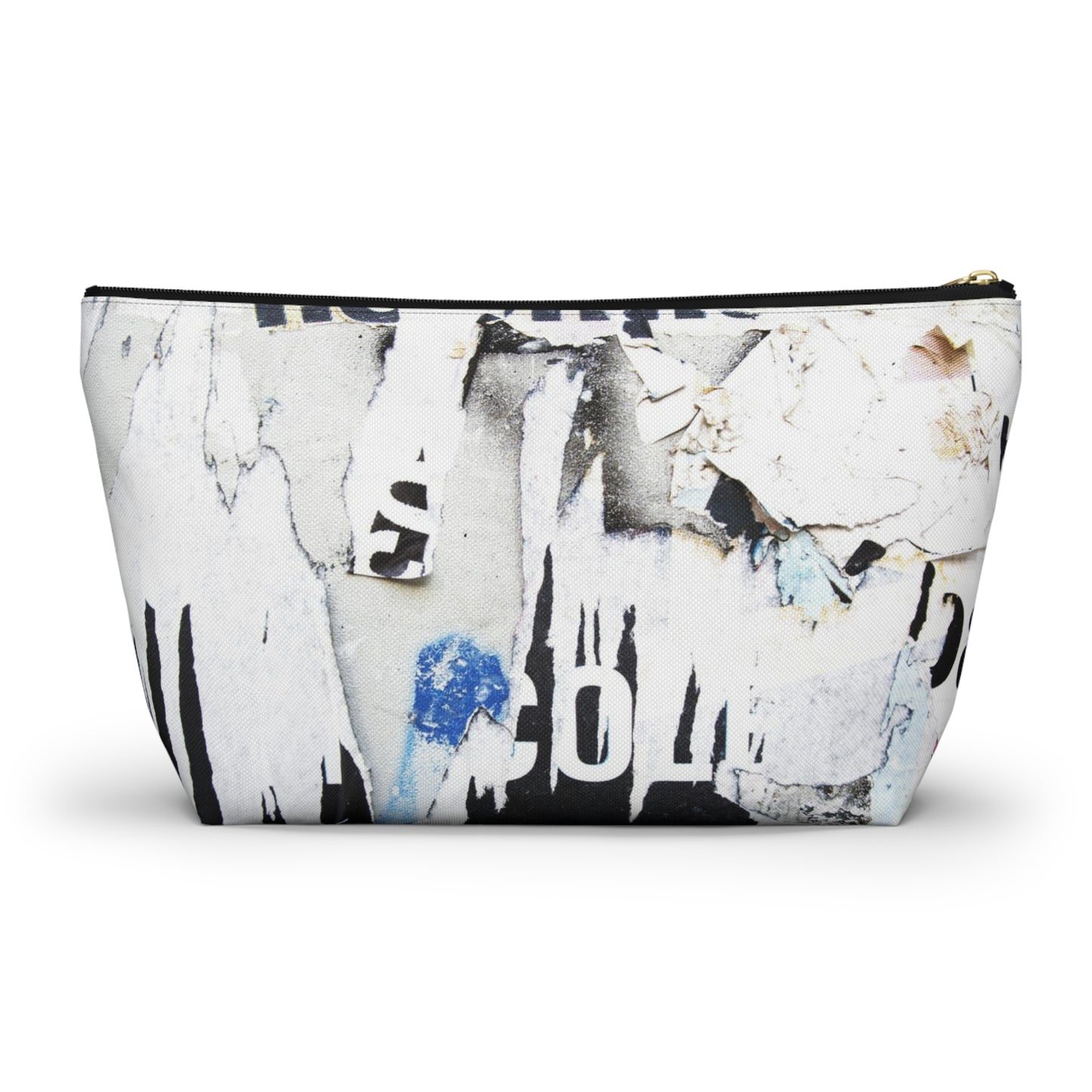 Urban Street Art Cosmetic Pouch w T-bottom, Accessory Pouch - Torn Poster Street Art Makeup Bag - COLD Bag 14