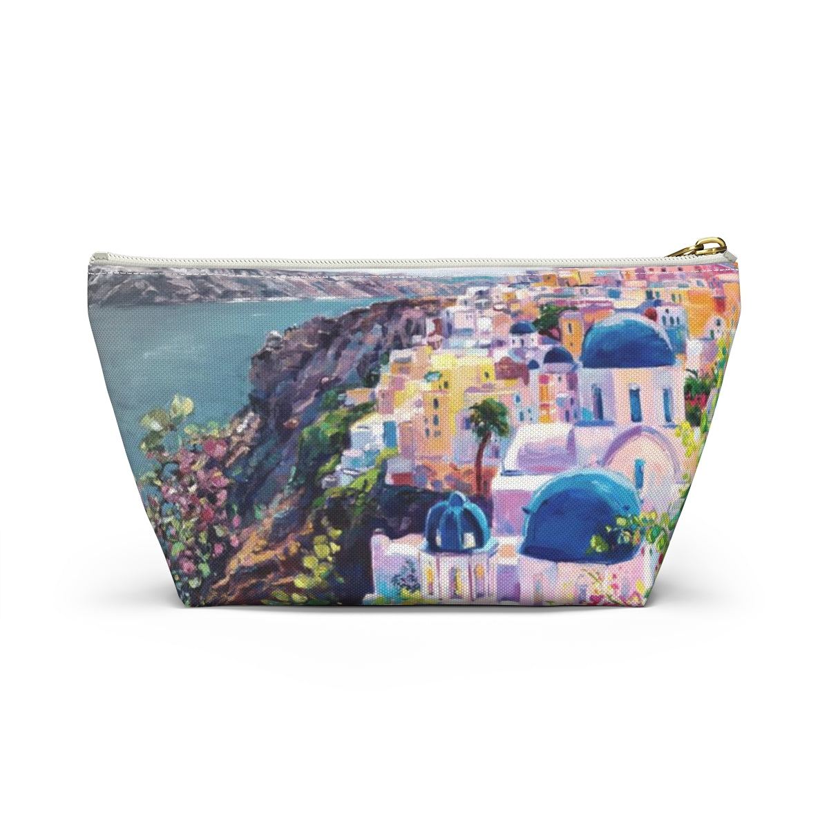 Santorini Pouch w T-bottom, Accessory Pouch - Santorini Greece