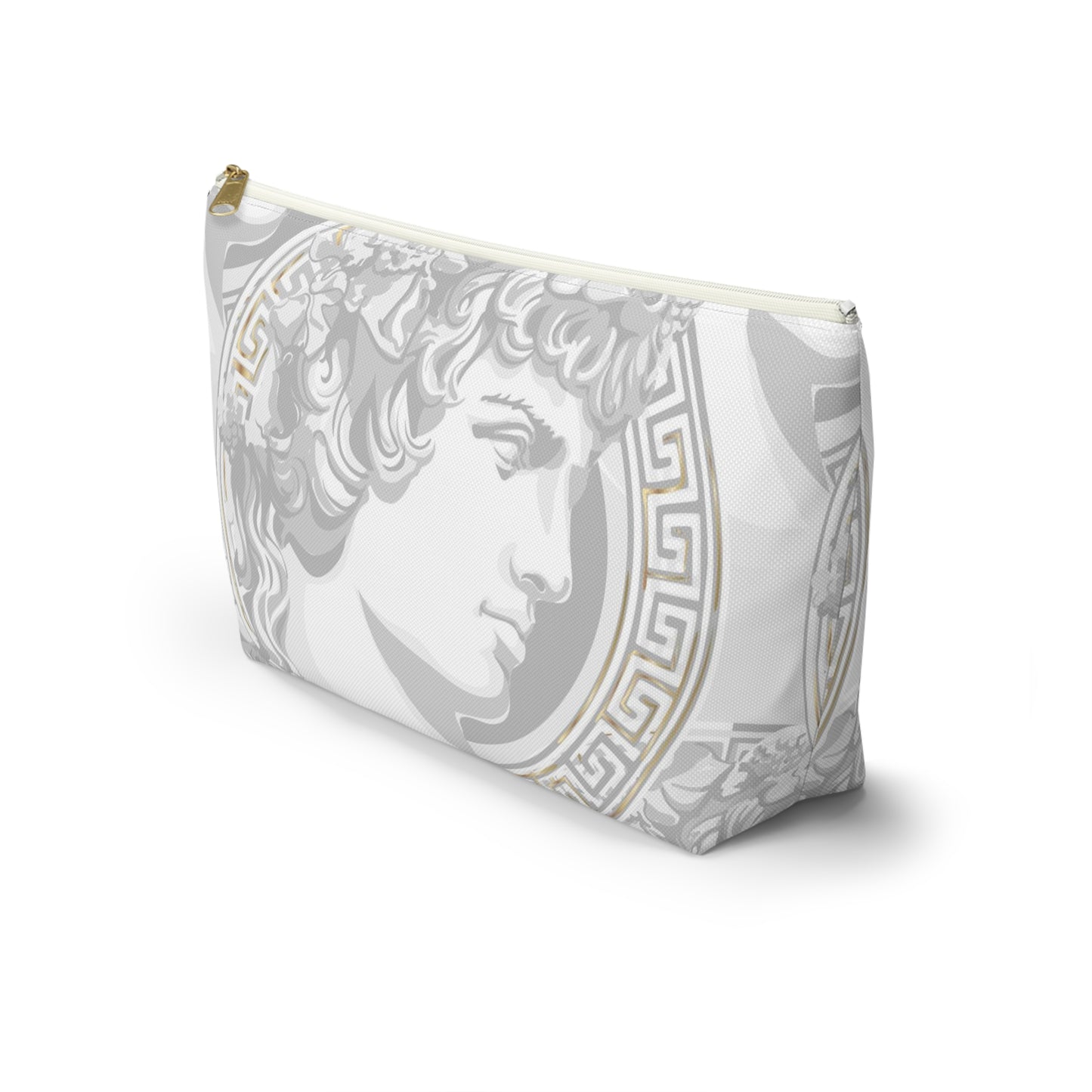 Greek God Antinous Cosmetic Pouch w T-bottom, Accessory Pouch - Greek God Makeup Bag, Roman Empire Cosmetic Pouch