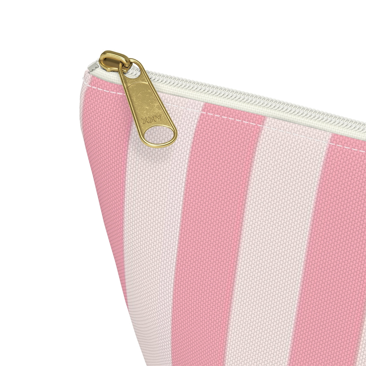 Personalized Secret Cosmetic Pouch w T-bottom, Accessory Pouch - Pink Stripe