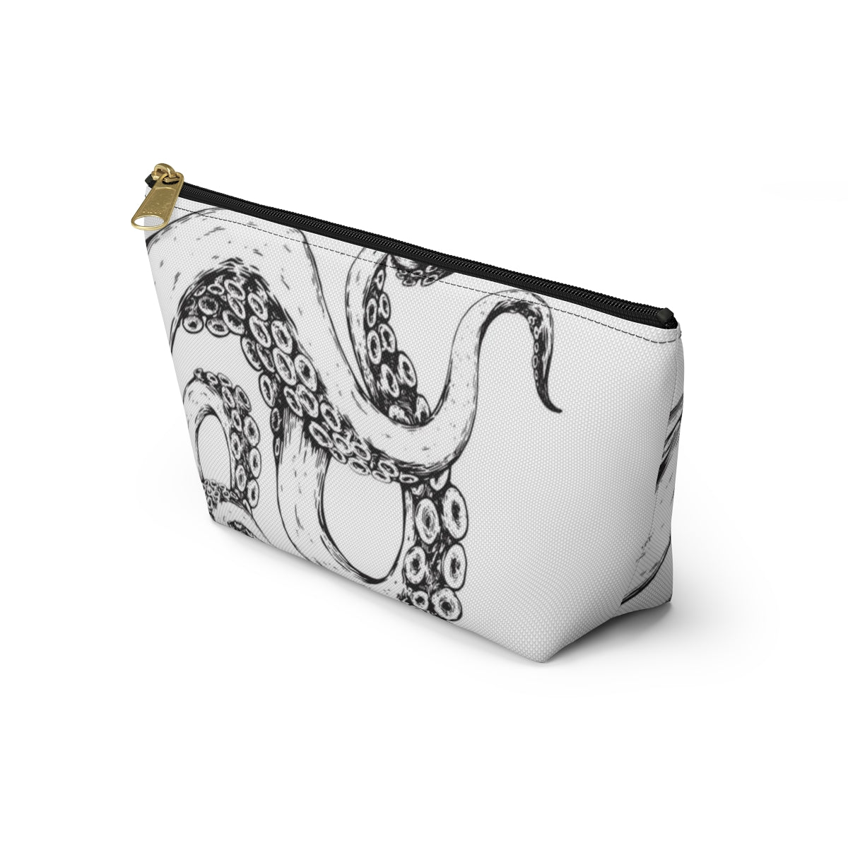 Octopus Tentacle Pouch w T-bottom, Accessory Pouch - Nautical White