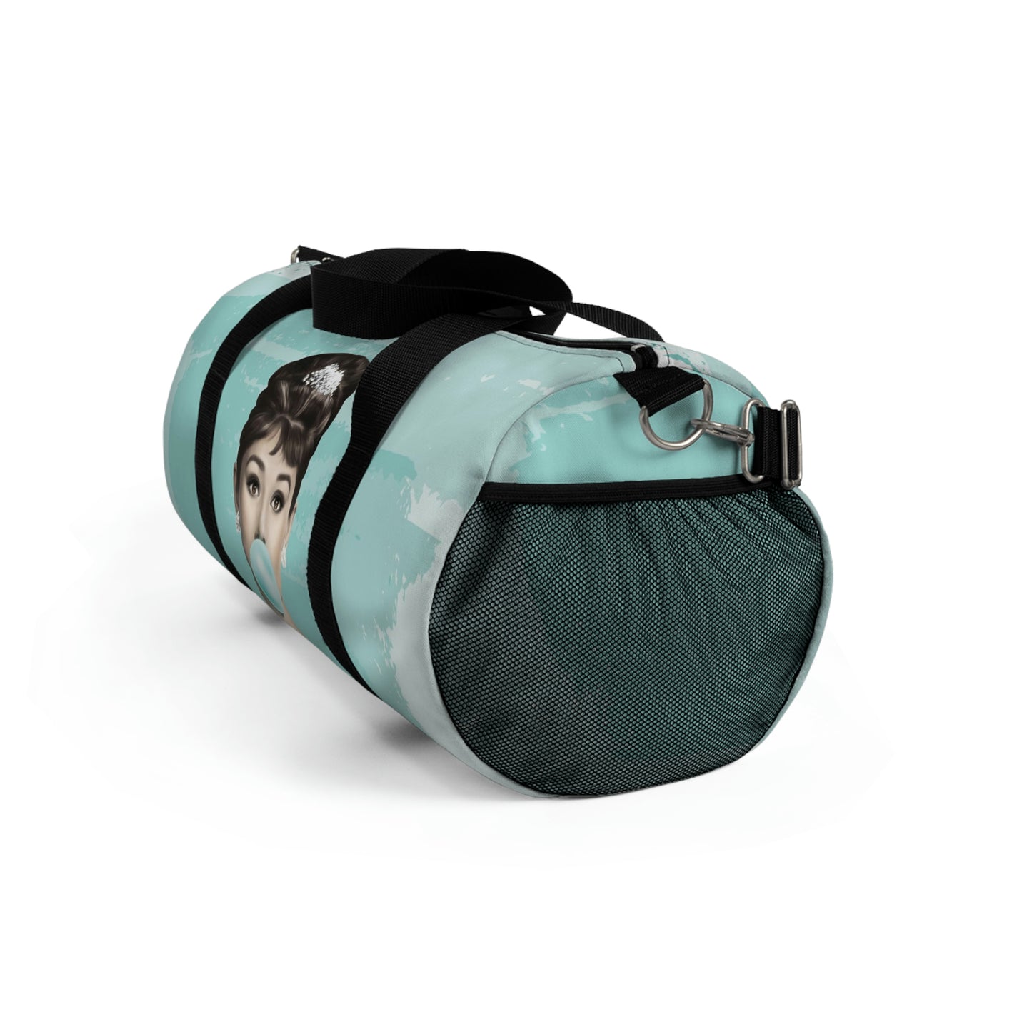 Personalized Audrey Hepburn Duffel Bag - Blue Bubblegum