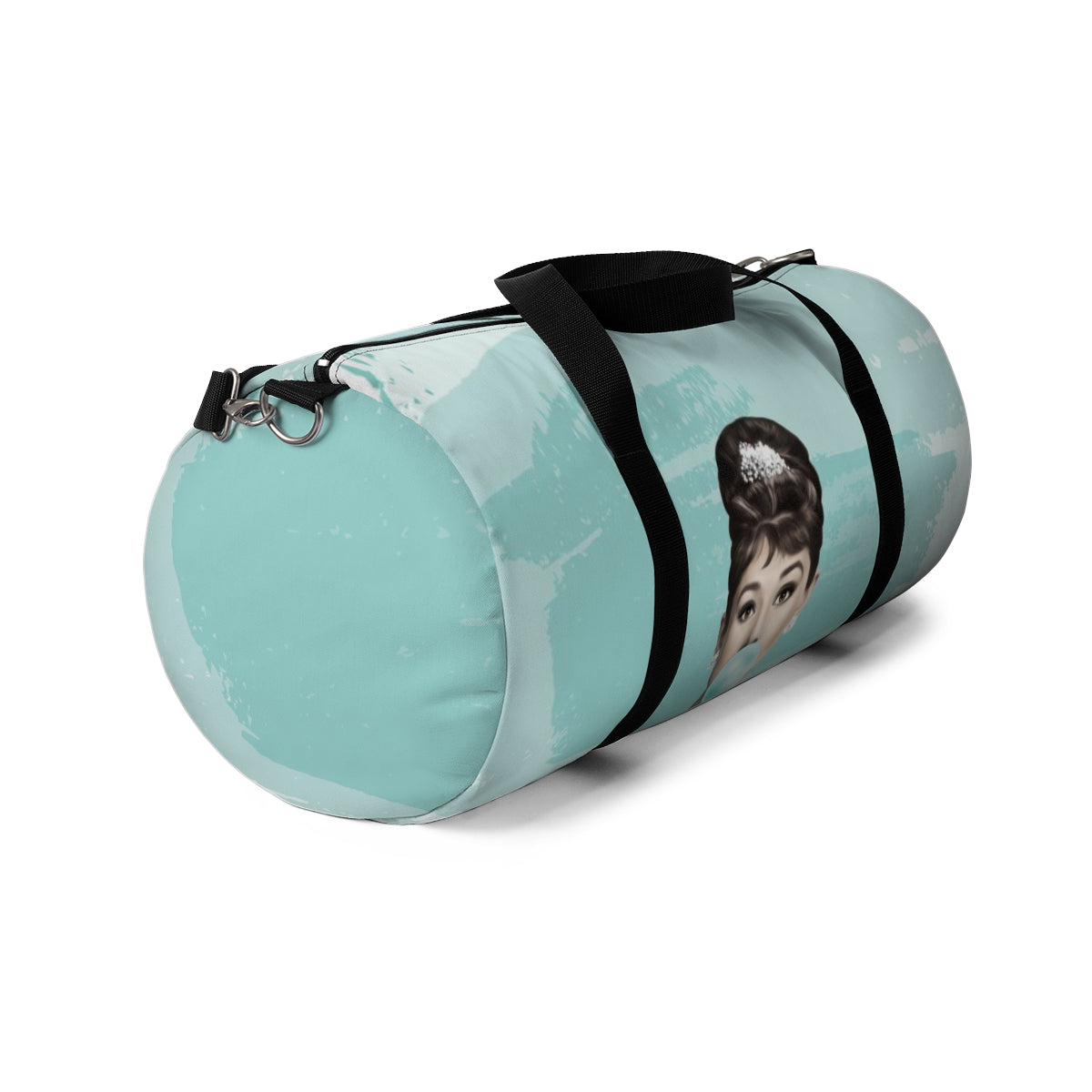 Personalized Audrey Hepburn Duffel Bag - Blue Bubblegum