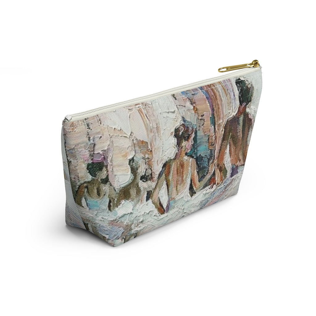 Ballerina Cosmetic Pouch w T-bottom, Accessory Pouch, Ballet Oil Painting