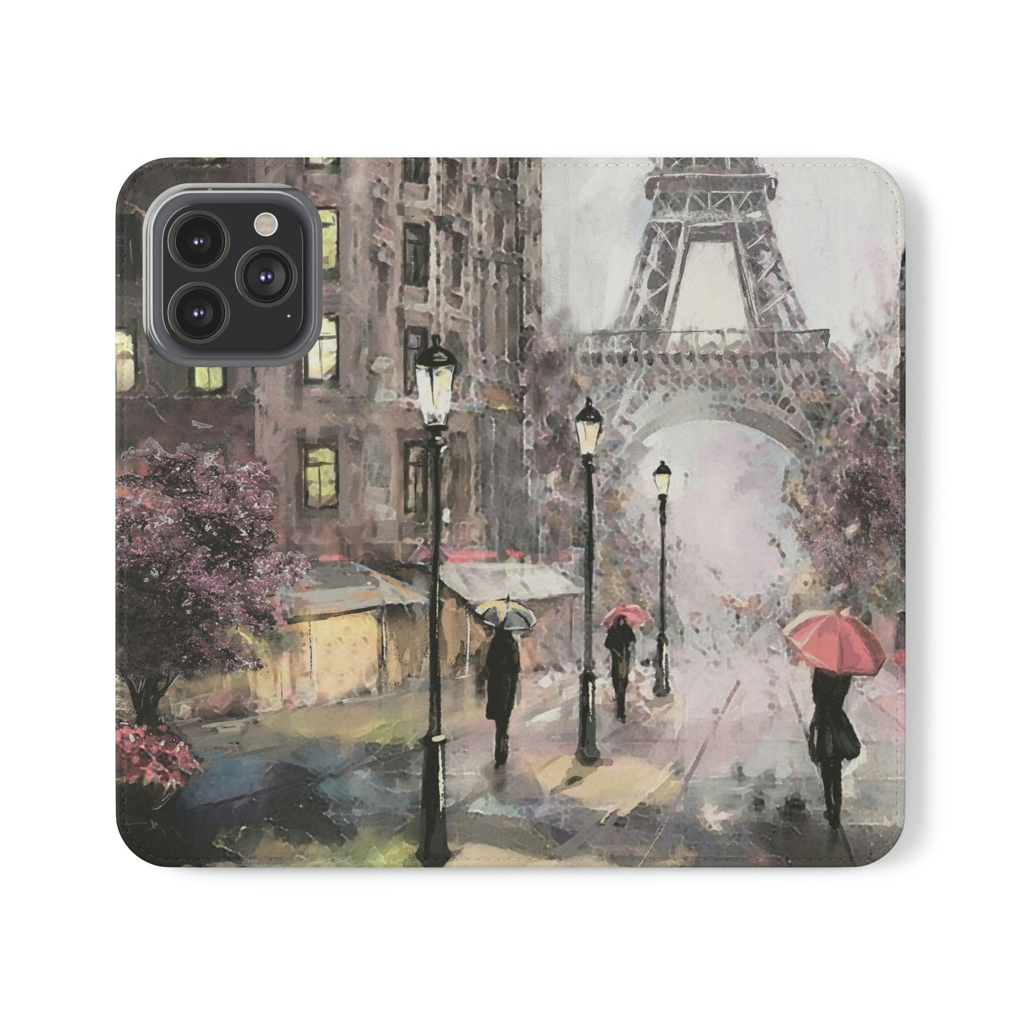 Personalized Eiffel Tower Paris Painting Phone Case, Folio Phone Case, Paris France Smart Phone Folding Case