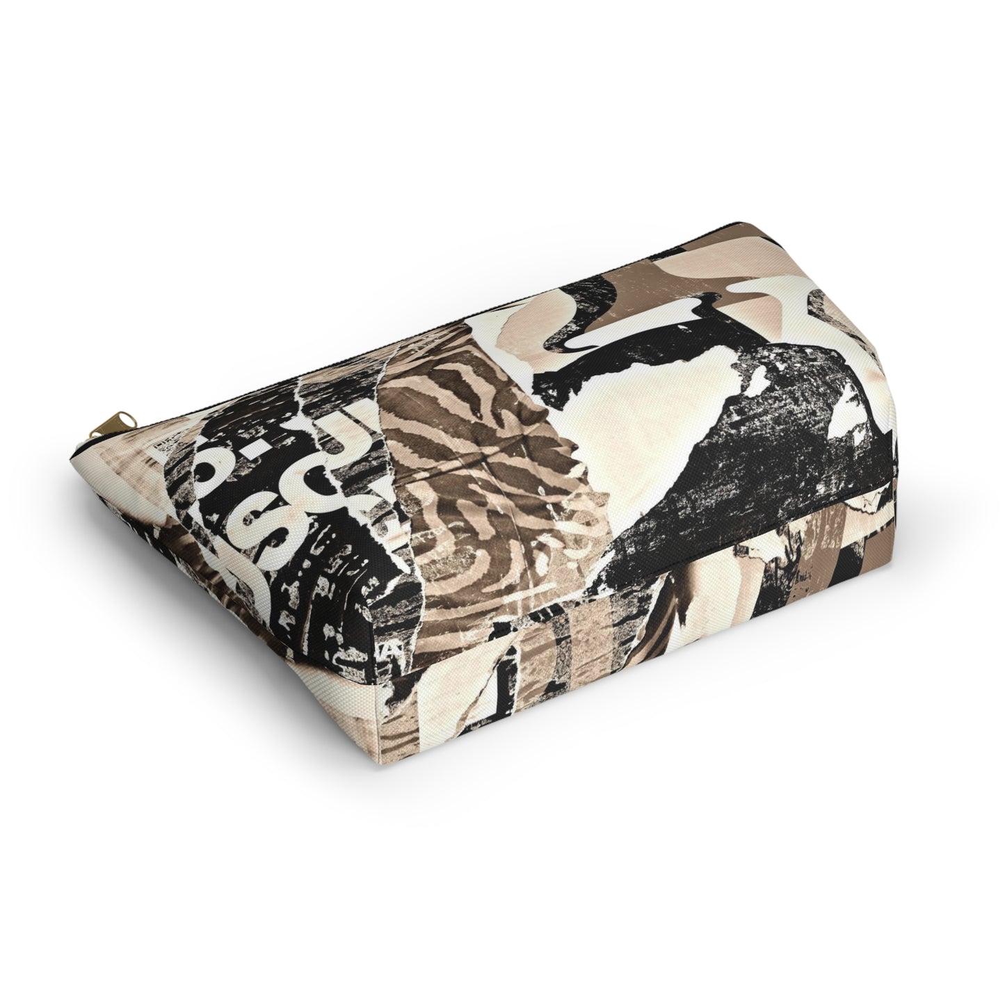 Urban Street Art Cosmetic Pouch w T-bottom, Accessory Pouch - Torn Poster Street Art Makeup Bag - Zebra Bag 20