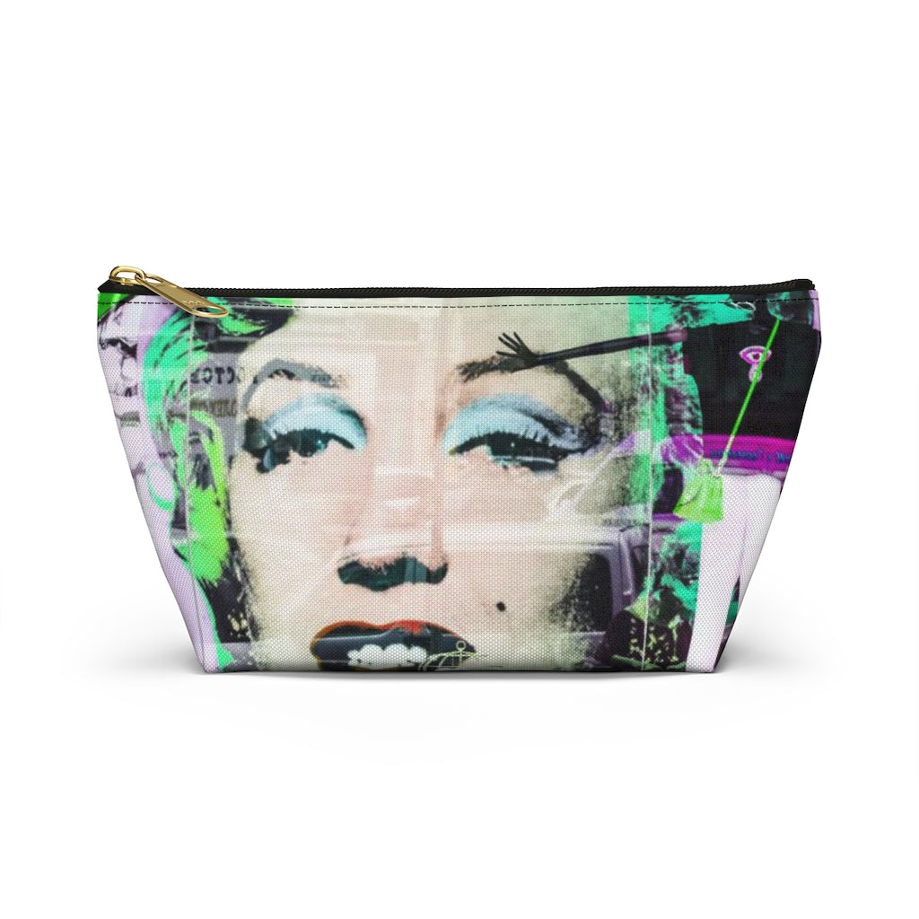 Marilyn Monroe Cosmetic Pouch w T-bottom, Accessory Pouch, Graffiti Reflection