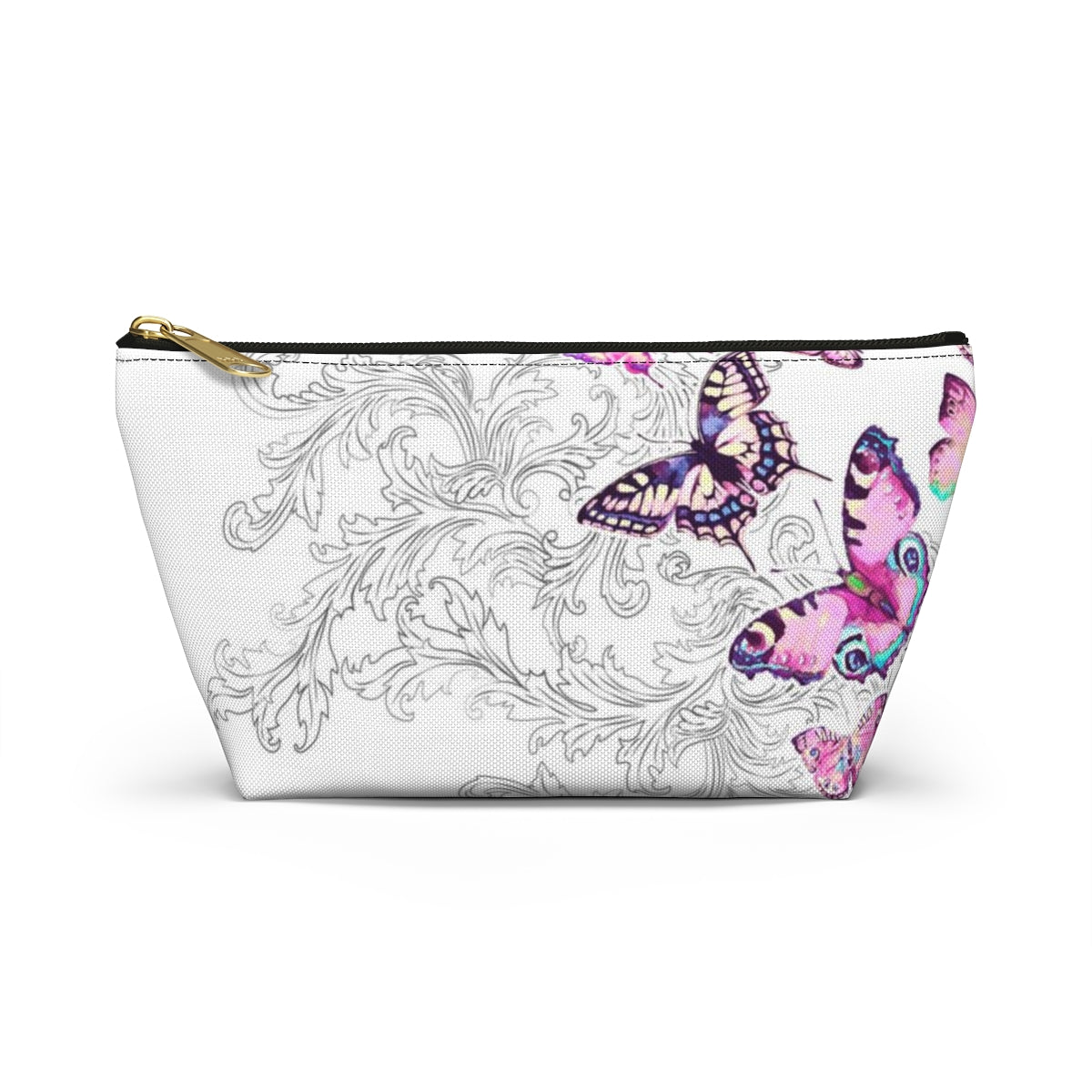 Butterfly Pouch w T-bottom, Accessory Pouch - Scroll