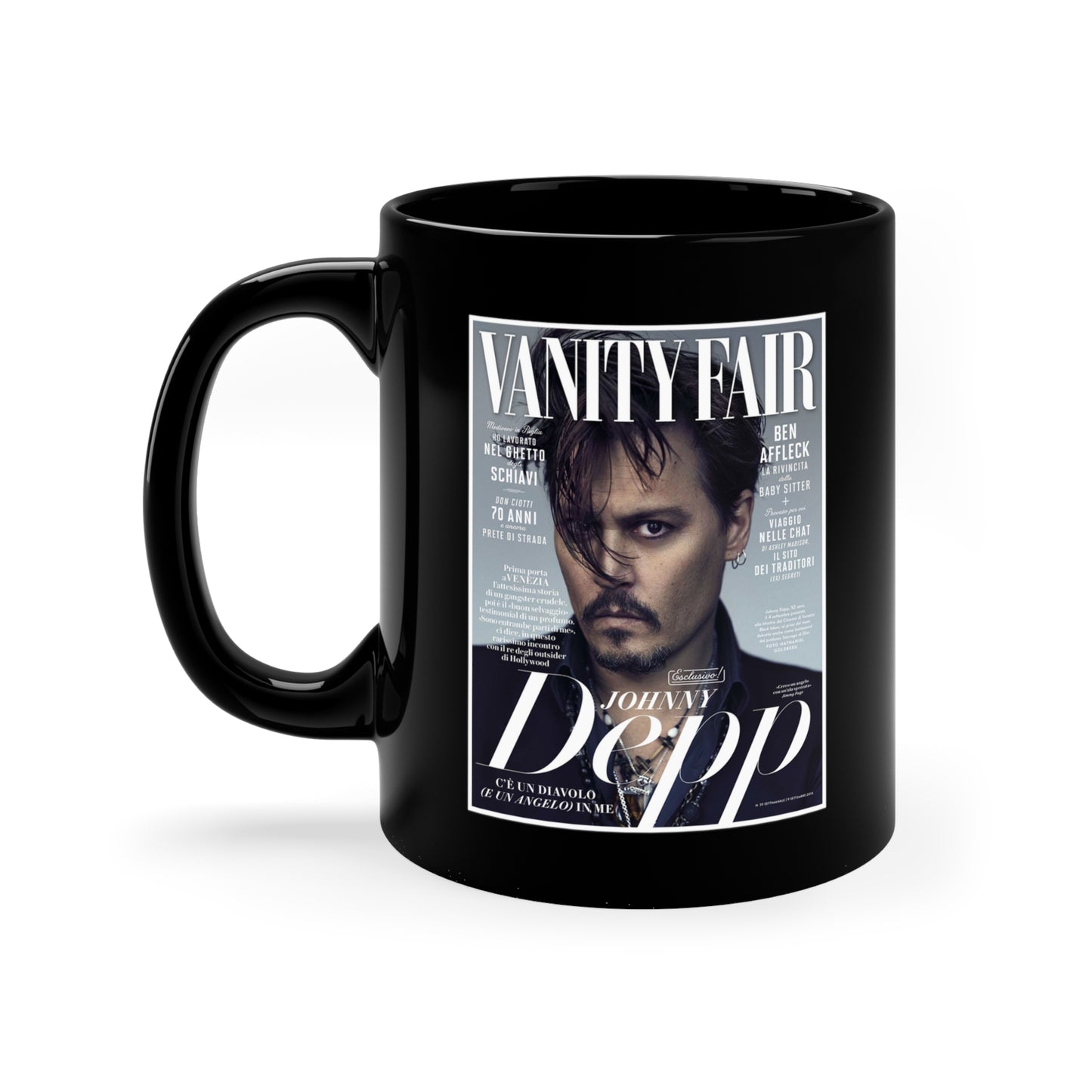 Johnny Depp VANITY FAIR Mug - 11oz Black Mug - Johnny Depp Autograph 1